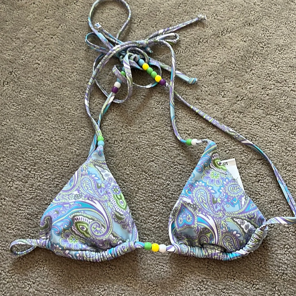 Pacsun Paisley Beaded Bikini Top